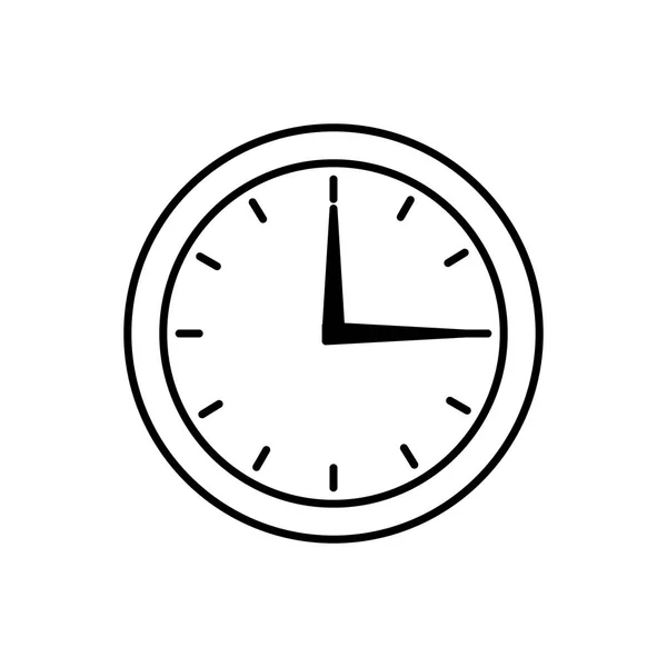 Ronde klok tijd uur geïsoleerd beeld — Stockvector