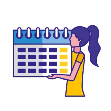 takvim anımsatıcı planlama tutan kadın