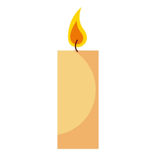 Fiamma di candela ardente su sfondo bianco — Vettoriale Stock
