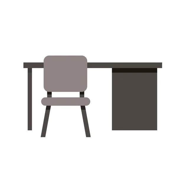 Bureau et chaise sur fond blanc — Image vectorielle