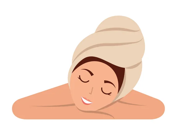 Mujer cuidado de la piel spa — Vector de stock