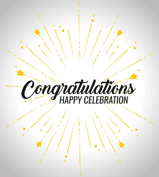 Congratulation happy event celebration with stars decoration — Stock Vector