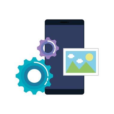 Dişliler ve resim ile Smartphone