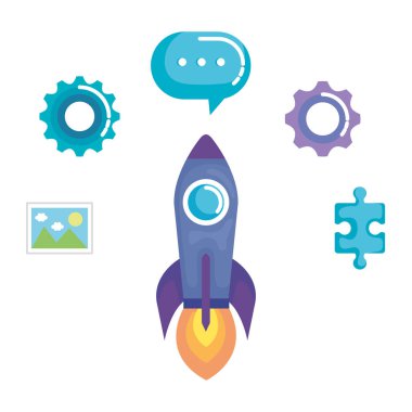 roketatar ile iş ikonları/simgeleri