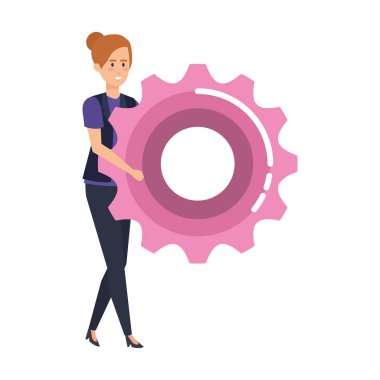 şık iş kadını dişli kaldırma