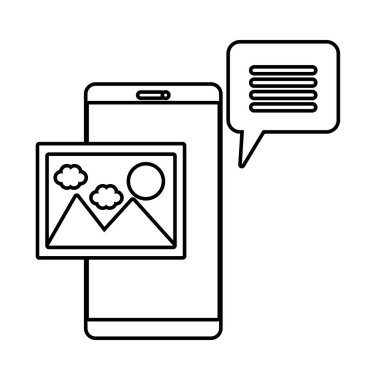 konuşma balonu ve resim dosyası ile Smartphone