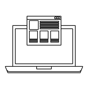 Web sayfası şablonu ile dizüstü bilgisayar