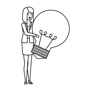 şık iş kadını kaldırma ampul