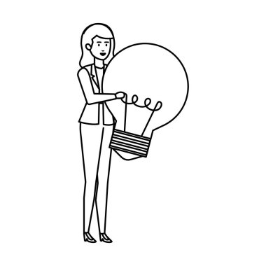 şık iş kadını kaldırma ampul