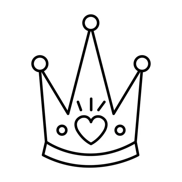 Linda corona de reina con corazón — Archivo Imágenes Vectoriales