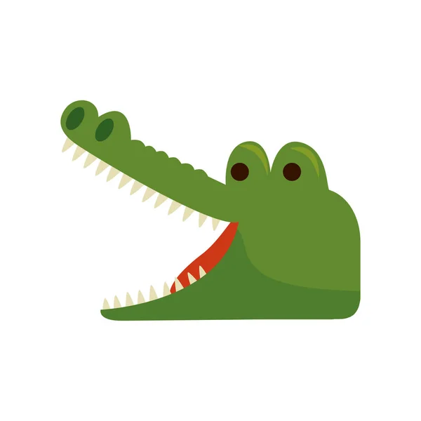 Krokodil wild dier pictogram — Stockvector