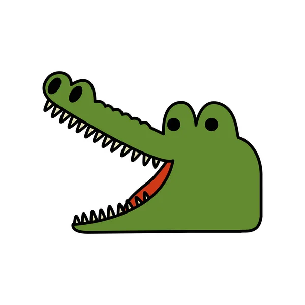 Crocodile wild animal icon — Stock Vector