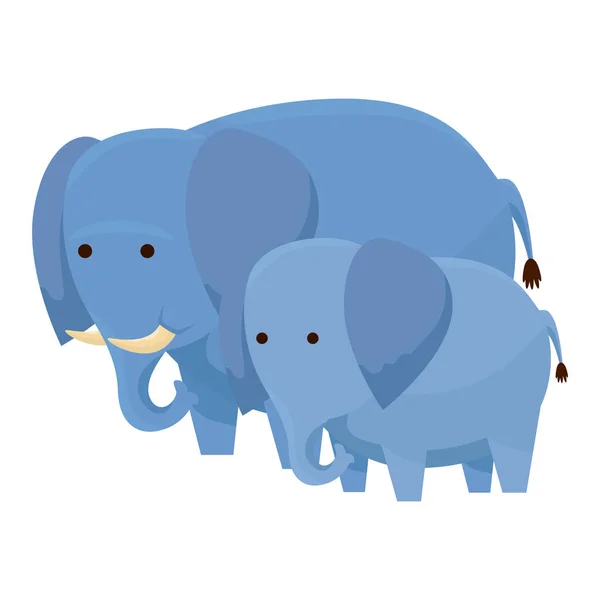 Οι αφρικανικοί ελέφαντες οικογένειας άγρια χαρακτήρες — Διανυσματικό Αρχείο