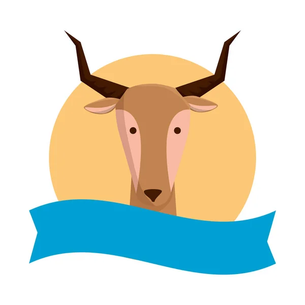 African antelope wild character — Stock Vector