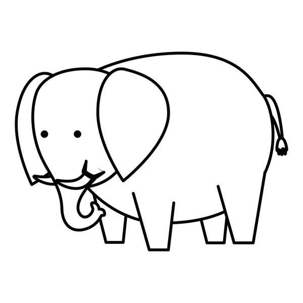 Elefante africano carácter salvaje — Vector de stock