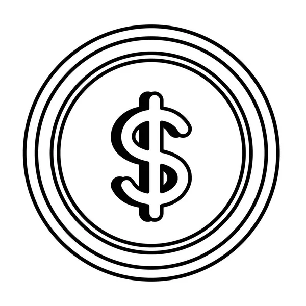 Érme pénzt elszigetelt ikon — Stock Vector