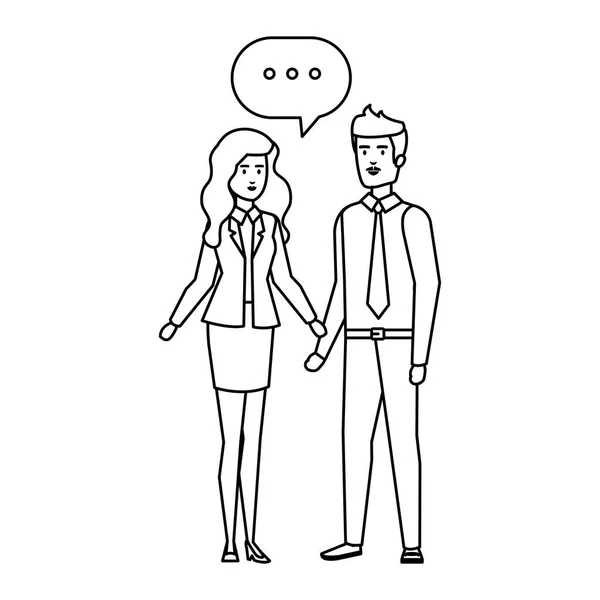 Karakter bicara pasangan bisnis - Stok Vektor