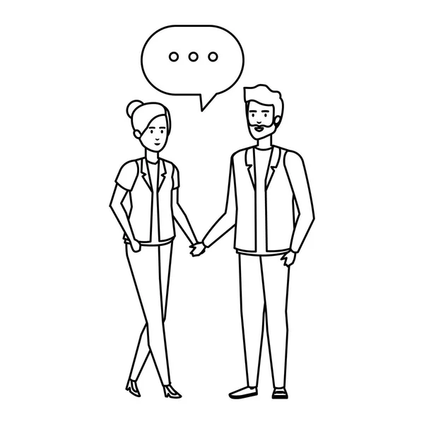 Couple d'affaires personnages parlants — Image vectorielle