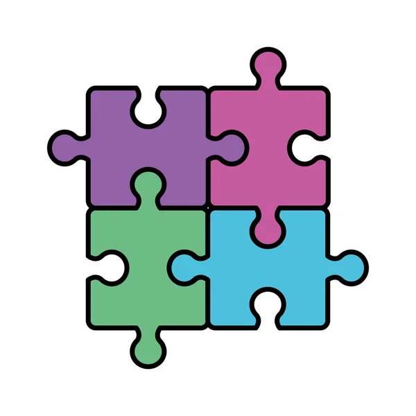 Puzzel speelstukken pictogram — Stockvector