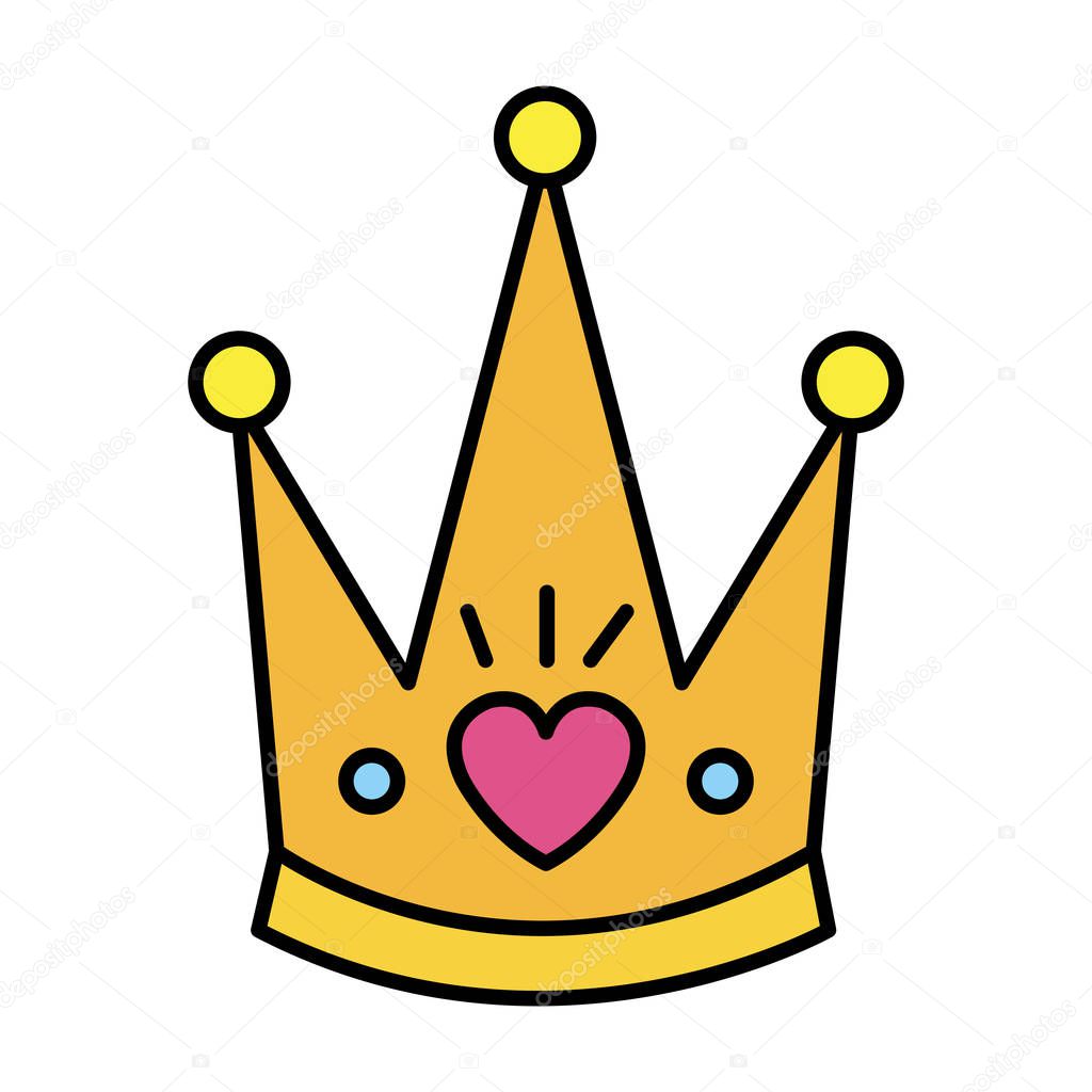 cute queen crown with heart