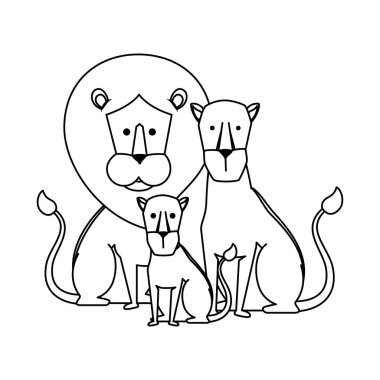 Afrika aslanları aile karakterler