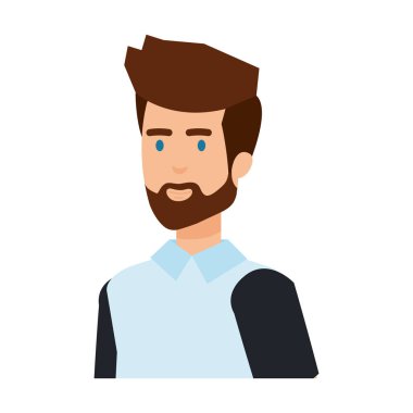 Sakal karakteri ile genç ve rahat bir adam