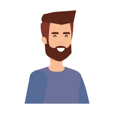 Sakal karakteri ile genç ve rahat bir adam