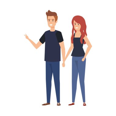 Çift avatar karakter simgeler