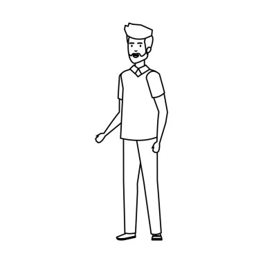 Sakal karakteri ile genç ve rahat bir adam