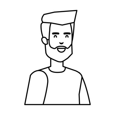 Sakal karakteri ile genç ve rahat bir adam