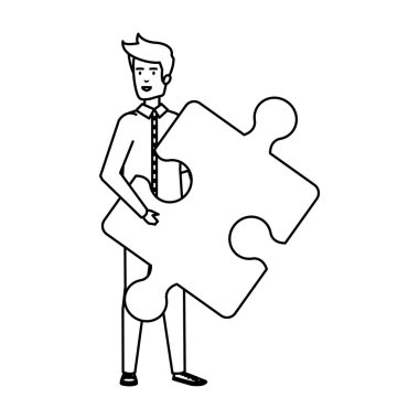 Casual işadamı kaldırma bulmaca parçası