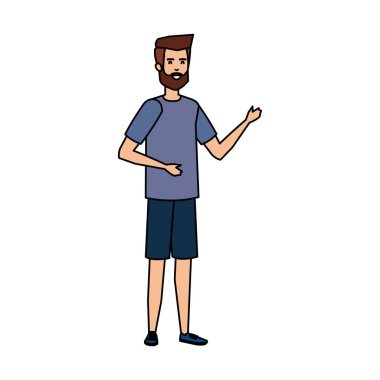 Sakal karakteri ile genç ve rahat bir adam