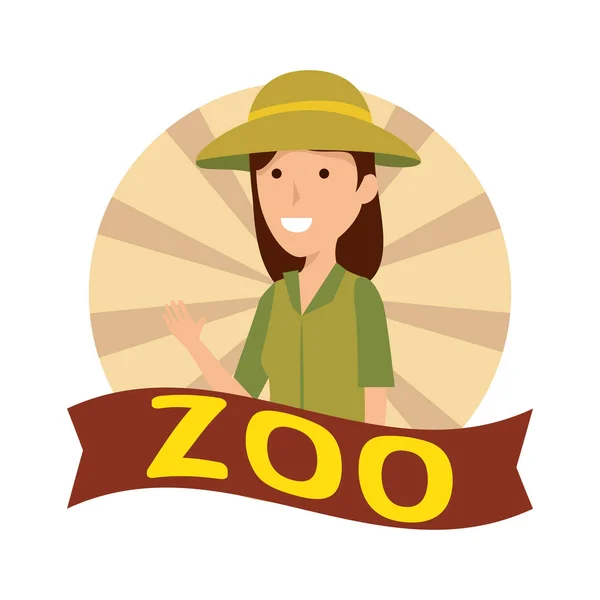 Mulher trabalhador de caráter zoológico —  Vetores de Stock