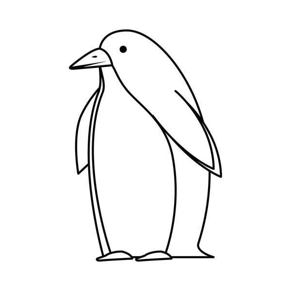 Sevimli penguen kuş karakter — Stok Vektör