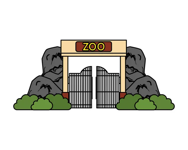 Entrance facade of zoo — Stock Vector