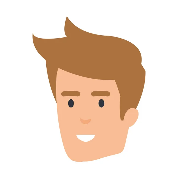 Joven y casual hombre cabeza carácter — Vector de stock