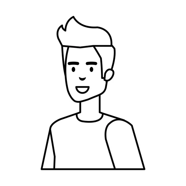 Carácter hombre joven y casual — Vector de stock