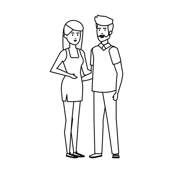 Icônes de personnages avatar couple — Image vectorielle