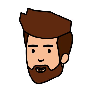 Sakallı genç ve rahat bir adam kafa