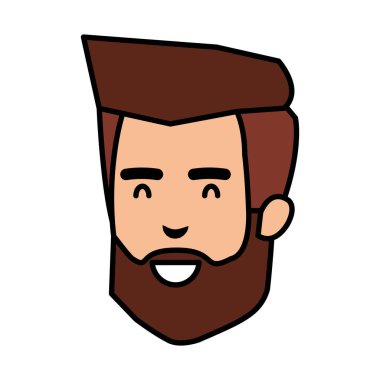 Sakallı genç ve rahat bir adam kafa