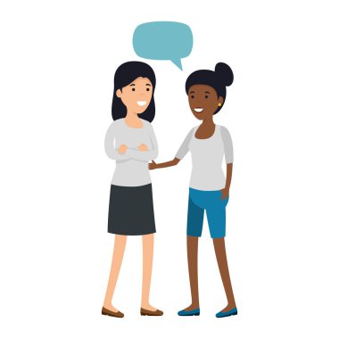 konuşma balonu karakterlerle çift kızlar