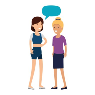 konuşma balonu karakterlerle çift kızlar