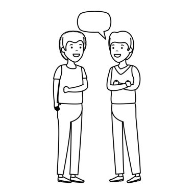 Genç Çift Erkekler karakterler konuşuyor