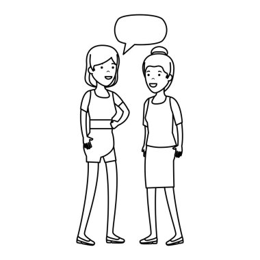 konuşma balonu karakterlerle çift kızlar