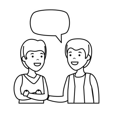 Genç Çift Erkekler karakterler konuşuyor