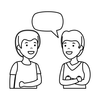 Genç Çift Erkekler karakterler konuşuyor