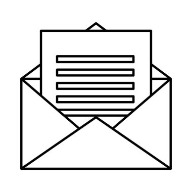 Zarf posta izole simgesi