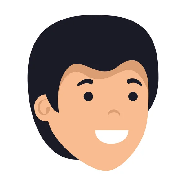 Joven y casual hombre cabeza carácter — Vector de stock