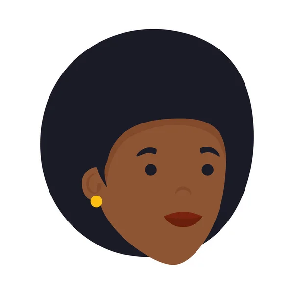 Jovem mulher negra personagem principal —  Vetores de Stock