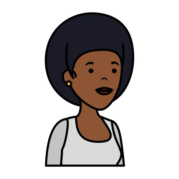 Красива і молода чорношкіра жінка персонаж — стоковий вектор